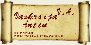 Vaskrsija Antin vizit kartica